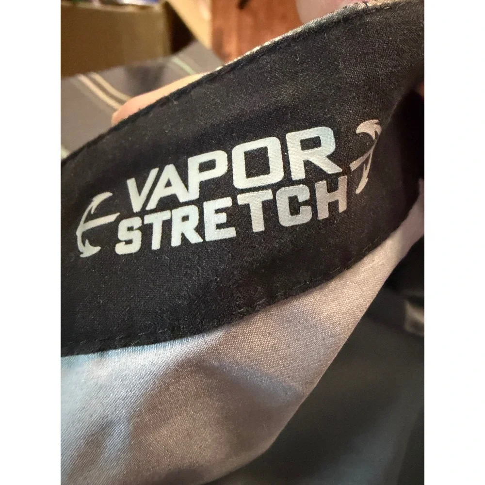 Salt Life SLX-QD‎ Vapor Stretch Hybrid Board Shorts Mens 38 Gray Striped 0272